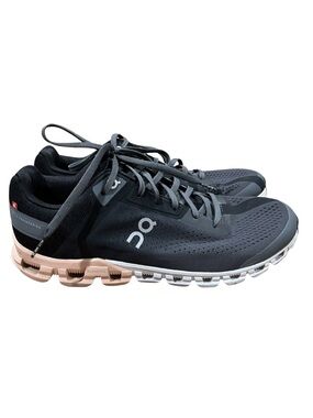 On Cloud Women’s Athletic Shoes - Black with Pale Pink Sole